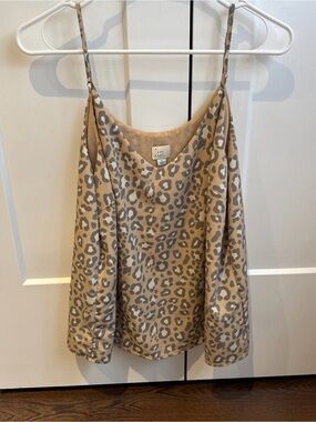 a new day Beige and Gray Leopard Satin Cami